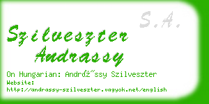 szilveszter andrassy business card